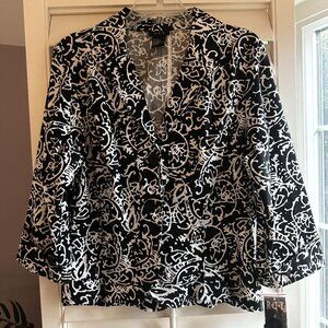 NWT || R.Q.T. Black & White Cropped Blazer Women's XL